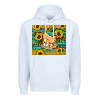 White western farm chicken coop animals sunflowers leopard turquoise wooden Premium Hoodie - Artiststas