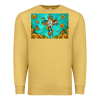 Antique Gold bull skull cross skinny metal can holder Premium Sweatshirt - HRA Design Shop
