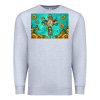 Heather Grey bull skull cross skinny metal can holder Premium Sweatshirt - HRA Design Shop