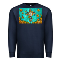 Navy bull skull cross skinny metal can holder Premium Sweatshirt - HRA Design Shop