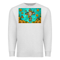 Oatmeal Heather bull skull cross skinny metal can holder Premium Sweatshirt - HRA Design Shop