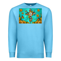 Ocean Blue bull skull cross skinny metal can holder Premium Sweatshirt - HRA Design Shop
