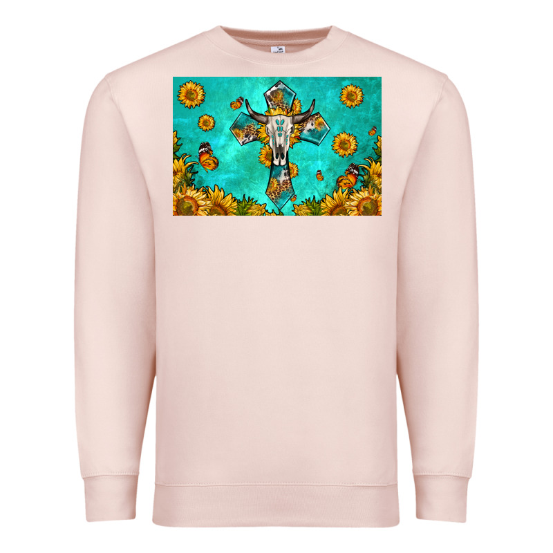 Bull Skull Cross Skinny Metal Can Holder Premium Sweatshirt by HRA Design Shop | Teevron