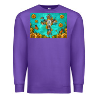 Purple bull skull cross skinny metal can holder Premium Sweatshirt - HRA Design Shop