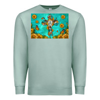 Seafoam bull skull cross skinny metal can holder Premium Sweatshirt - HRA Design Shop