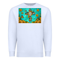 White bull skull cross skinny metal can holder Premium Sweatshirt - HRA Design Shop