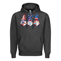 Charcoal Heather fourth of july gnomes Zipper Hoodie - RanaPortraitStore