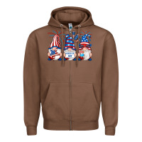 Chestnut fourth of july gnomes Zipper Hoodie - RanaPortraitStore