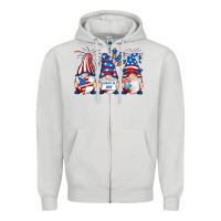 Dove Grey fourth of july gnomes Zipper Hoodie - RanaPortraitStore