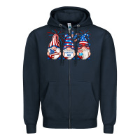 Navy fourth of july gnomes Zipper Hoodie - RanaPortraitStore
