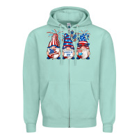 Seafoam fourth of july gnomes Zipper Hoodie - RanaPortraitStore