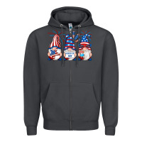 Fourth Of July Gnomes Zipper Hoodie | Teevron