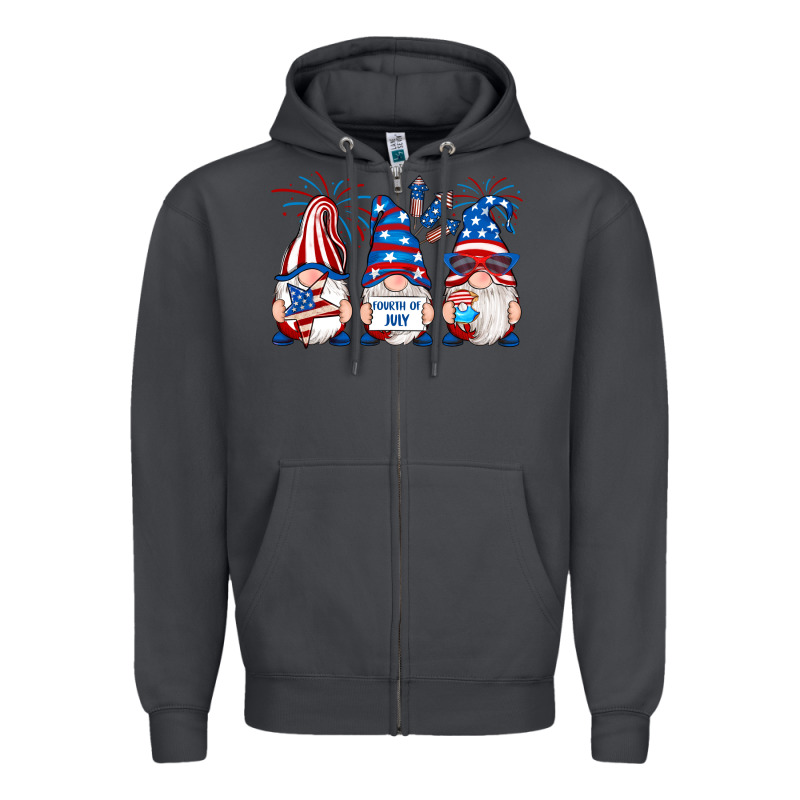 Fourth Of July Gnomes Zipper Hoodie by RanaPortraitStore | Teevron