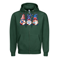 Sports Green fourth of july gnomes Zipper Hoodie - RanaPortraitStore