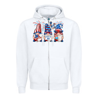 White fourth of july gnomes Zipper Hoodie - RanaPortraitStore