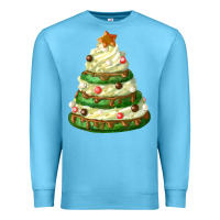 Ocean Blue white christmas cookie cake Premium Sweatshirt - FaDigitalArtStudio