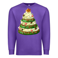 Purple white christmas cookie cake Premium Sweatshirt - FaDigitalArtStudio