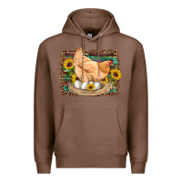 Western Farm Chicken Coop Animals Eggs Sunflowers Leopard Serape Woode Premium Hoodie | Teevron