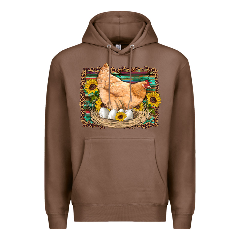Western Farm Chicken Coop Animals Eggs Sunflowers Leopard Serape Woode Premium Hoodie by Artiststas | Teevron