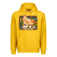Lemon western farm chicken coop animals eggs sunflowers leopard serape woode Premium Hoodie - Artiststas