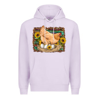 Lilac western farm chicken coop animals eggs sunflowers leopard serape woode Premium Hoodie - Artiststas