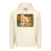 Sandshell western farm chicken coop animals eggs sunflowers leopard serape woode Premium Hoodie - Artiststas