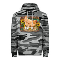 Slate Camo western farm chicken coop animals eggs sunflowers leopard serape woode Premium Hoodie - Artiststas