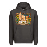 Smoke western farm chicken coop animals eggs sunflowers leopard serape woode Premium Hoodie - Artiststas