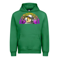 Emerald doge coin hodl on we're going to the moon retro sunset Urban Hoodie - Jasminsmagicworld