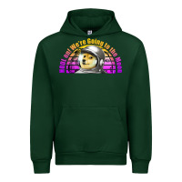 Forest Green doge coin hodl on we're going to the moon retro sunset Urban Hoodie - Jasminsmagicworld