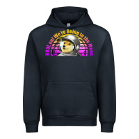 Navy doge coin hodl on we're going to the moon retro sunset Urban Hoodie - Jasminsmagicworld