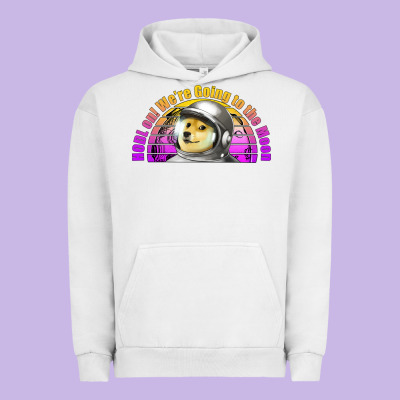 Doge Coin Hodl On We're Going To The Moon Retro Sunset Urban Hoodie Designed By Jasminsmagicworld