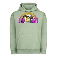 Pigment Oil Green doge coin hodl on we're going to the moon retro sunset Urban Hoodie - Jasminsmagicworld