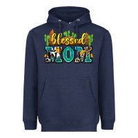 Navy blessed mom Heavyweight Hoodie - Zillion Design Studio