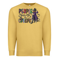 Antique Gold people give me the creeps Premium Sweatshirt - CowhideDigitalArt
