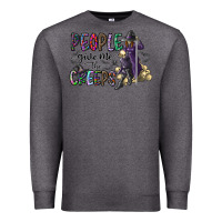 Charcoal Heather people give me the creeps Premium Sweatshirt - CowhideDigitalArt