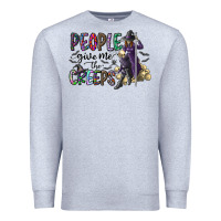 Heather Grey people give me the creeps Premium Sweatshirt - CowhideDigitalArt