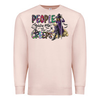 Pale Pink people give me the creeps Premium Sweatshirt - CowhideDigitalArt