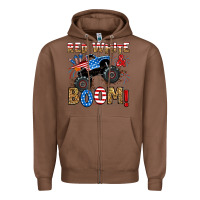 Chestnut red white boom monster truck Zipper Hoodie - RanaPortraitStore
