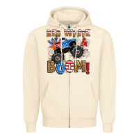 Sandshell red white boom monster truck Zipper Hoodie - RanaPortraitStore