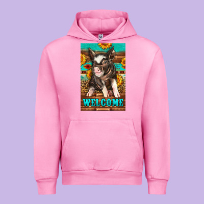 Western Pig Garden Urban Hoodie Designed By Lillyallendesigns