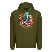 Army Green tis the season football helmet Premium Hoodie - AdoDesignShop