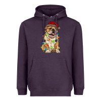 Plum christmas bulldog Heavyweight Hoodie - RanaPortraitStore