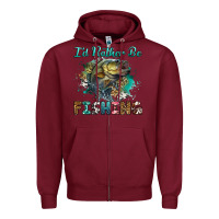 Burgundy i'd rather be fishing Zipper Hoodie - RanaPortraitStore