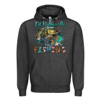 Charcoal Heather i'd rather be fishing Zipper Hoodie - RanaPortraitStore