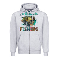 Heather Grey i'd rather be fishing Zipper Hoodie - RanaPortraitStore