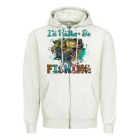 Oatmeal Heather i'd rather be fishing Zipper Hoodie - RanaPortraitStore