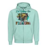 Seafoam i'd rather be fishing Zipper Hoodie - RanaPortraitStore