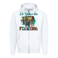 White i'd rather be fishing Zipper Hoodie - RanaPortraitStore