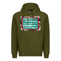 Army Green cowhide bandana wood background Premium Hoodie - AdoDesignShop